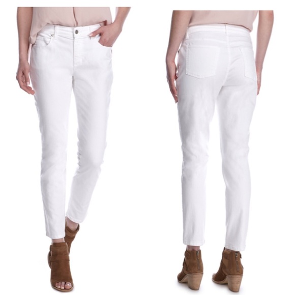 EILEEN FISHER White Cotton Ankle Skinny Jeans - Picture 1 of 8